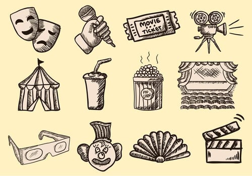 Hand Drawn Doodle Theatre  vector