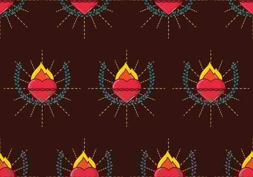 Sacred Heart Pattern Vector