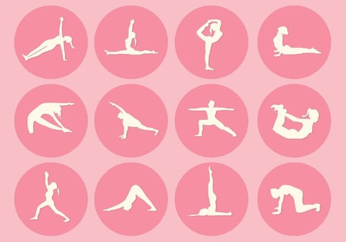 12 Yoga Pose Vectors