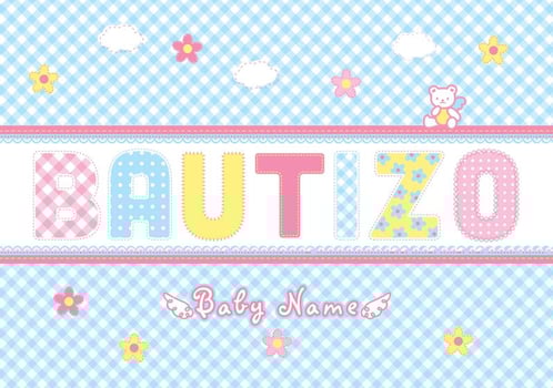 Bautizo Scrapbook Vector Card