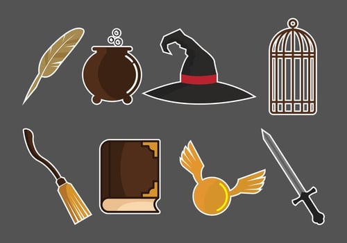 Collection of wizardry and sorcerer elements  vector