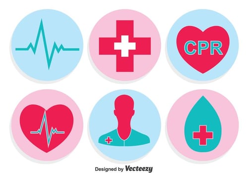 Medical Circle Icons Vector