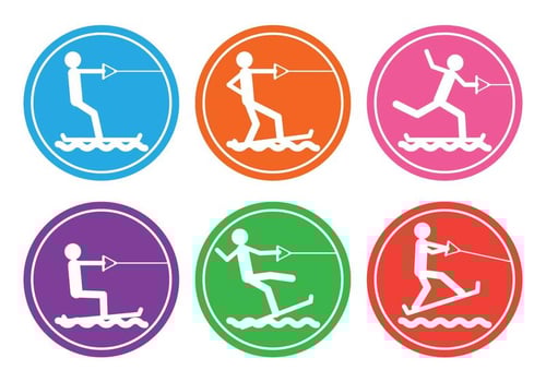 Water skiing vector