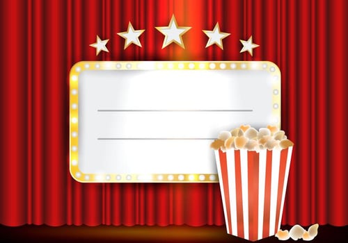 Theater Red Curtains With Lightning vector