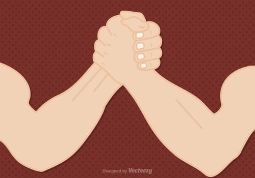 Free Arm Wrestling Vector Illustration
