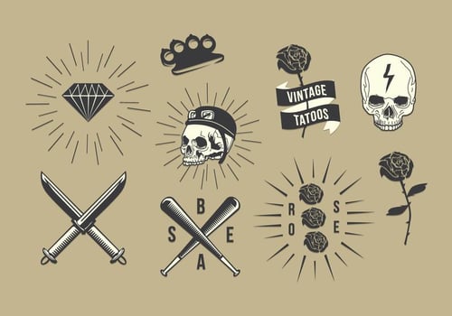 Free Old School Tattoo Vector Set
