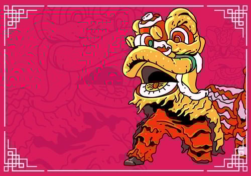 Lion Dance And Chinese New Year vector