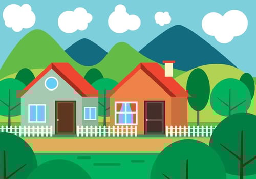 Free Flat Design Vector Landscape