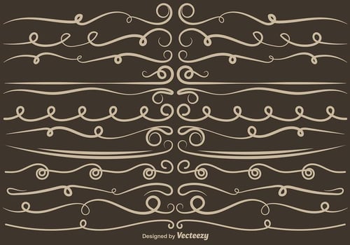 Set Of VECTOR Curly Dividers