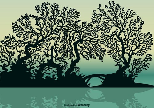 Free Vector Mangrove Silhouette