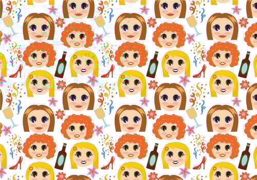 Free Girls Night Pattern Vectors
