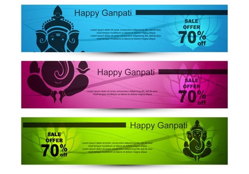Vector Illustration of Ganpati Banner