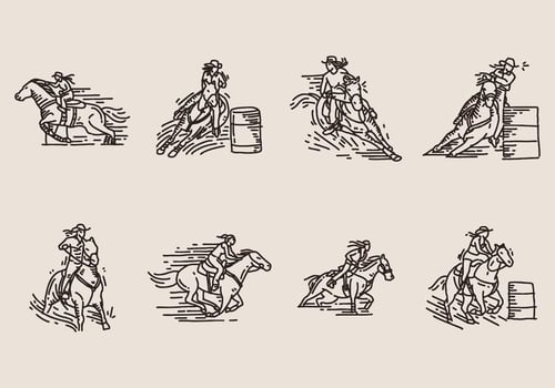 Barrel Racing Icon vector