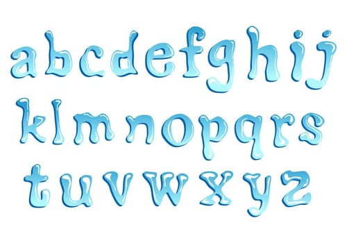 Lower Case Water Font vector