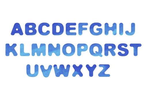Watercolor Font Vector