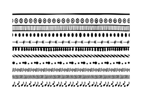 Hand Drawn Ink Border Set vector