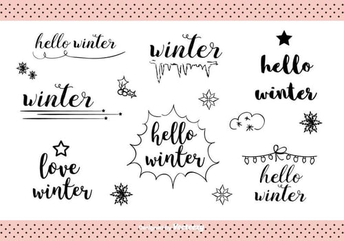 Hand Drawn Winter Labels Vector  