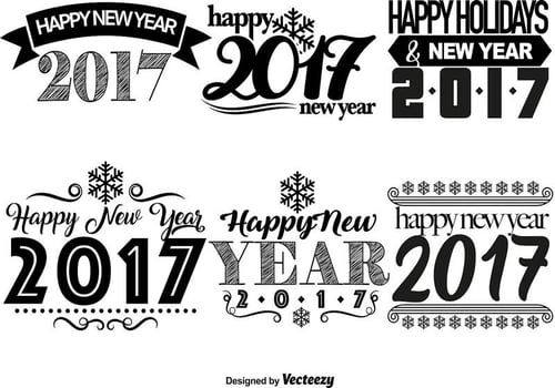 2017 Happy New Year Templates vector