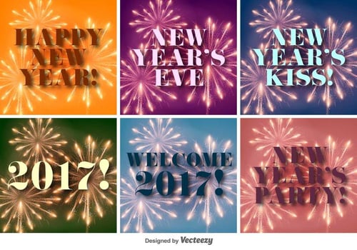 Happy New Year 2017 Vector Backgrounds