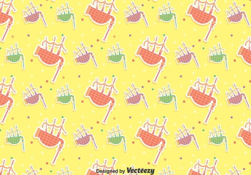Colorful Bagpipes Seamless Pattern vector