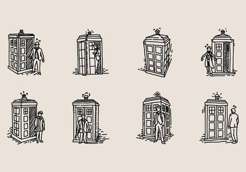 Hand Drawn Tardis Icon vector