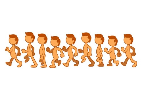 Free Kids Walk Cycle Illustration Vector
