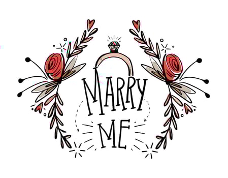 Marry Me Hand Draw Vector