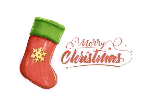 Merry Christmas Watercolor Vector