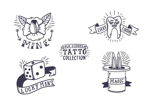 Free Old School Tattoo Collection vector