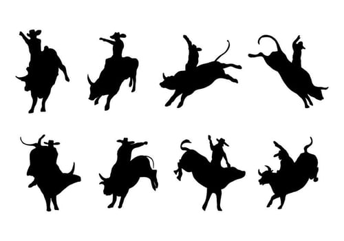 Free Silhouette Bull Rider Vector