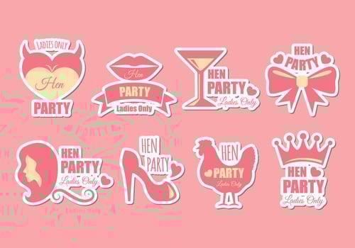 Hen Party Badges vector