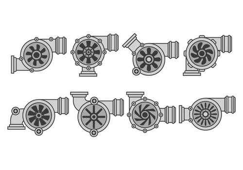 Turbo Charger Icons vector