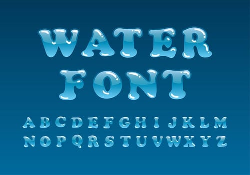Water Font Vector