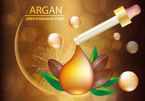 Argan Oil Serum And Background Concept Skin Care Cosmetic vector