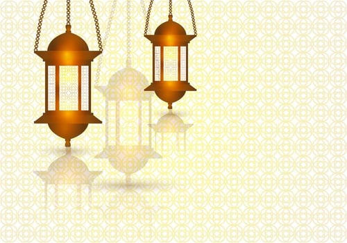 Ramadhan Light In The Template Of Background vector