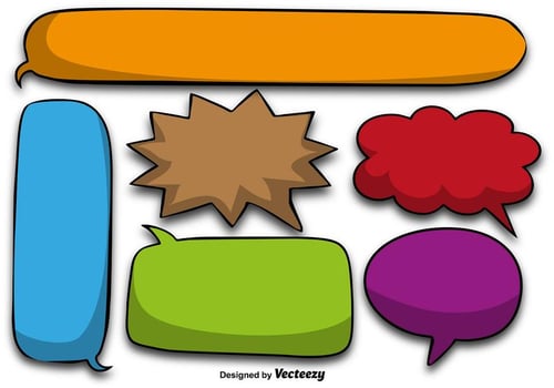 Colorful Cartoon Speech Bubbles - Vector