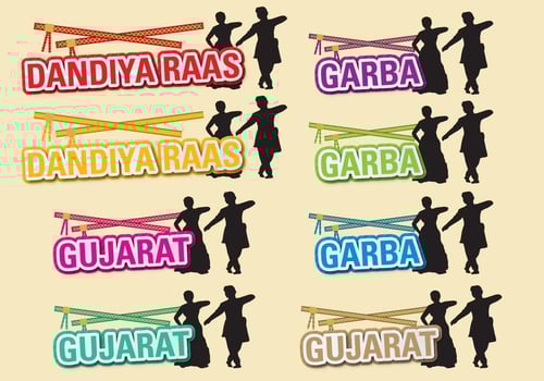 Dandiya Titles vector