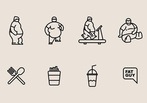 Fat Guy Icons vector