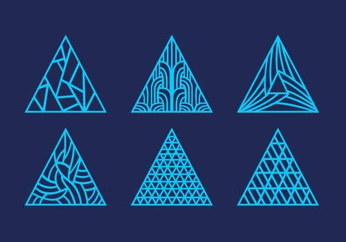 Laser cut abstract triangle pattern ornament vector