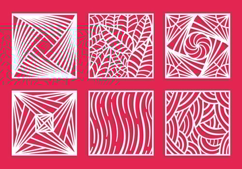 Square laser cut pattern vector pack