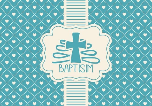 Blue Baptisim Card Template vector