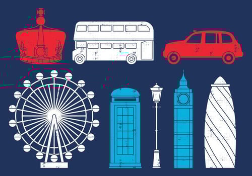 British Trip Icons vector