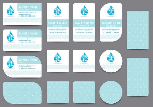 Water Name Card Templates vector