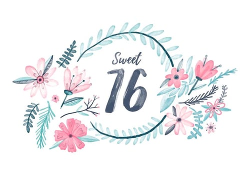 Sweet 16 Watercolor Background vector