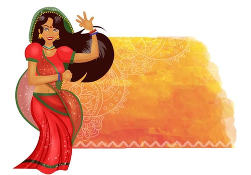Indian Woman Dance Background vector