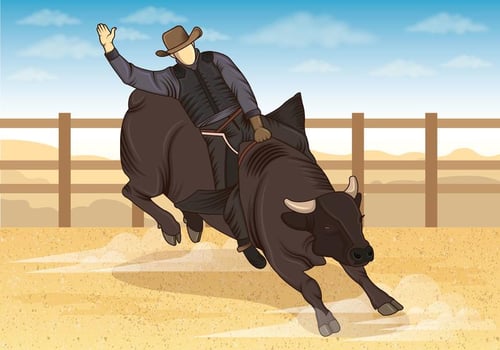 Illustration Of Bull Riders vector