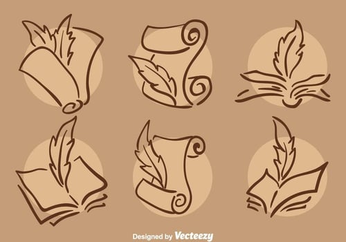Classic Writing Poem Icons Vector
