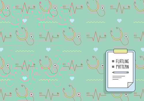 Flatline and Stethoscope Pattern vector