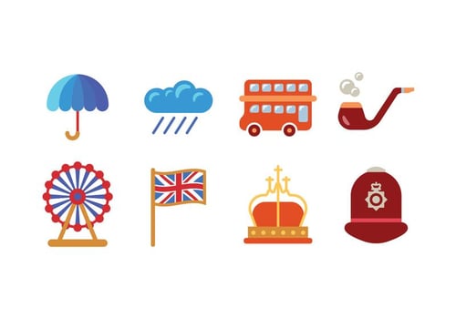 British  UK icons vector