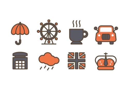 London related design icons vector
